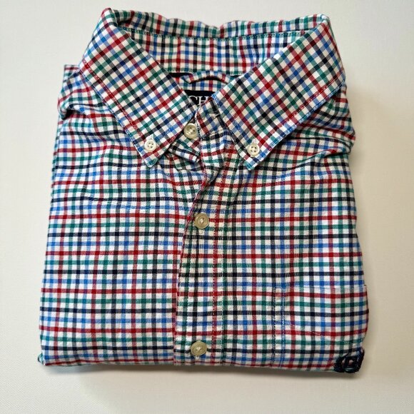 Chaps Long Sleeve Button Down Size M Logo Pocket Multicolored Check Plaid 2/$15 - Picture 1 of 14